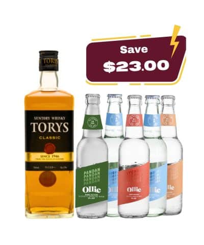 torys classic whisky 700ml plus ollie hard seltzer 5 pack mixed